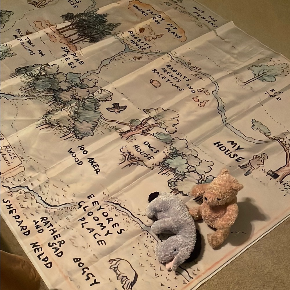 Winnie the Pooh - Classic Plush Pooh and Eeyore, with bonus wall hanging!